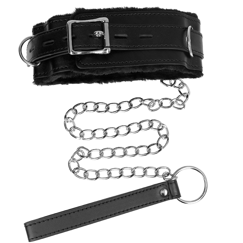 Collar Con Correa con Restricciones Negro