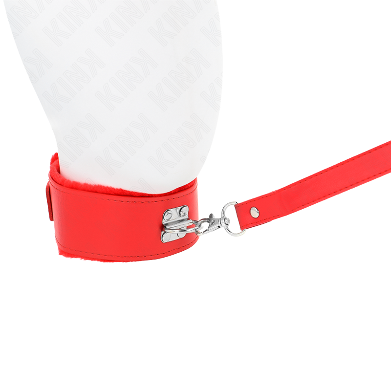 Collar con Correa con Tachuelas Plateadas Modelo 4 Rojo