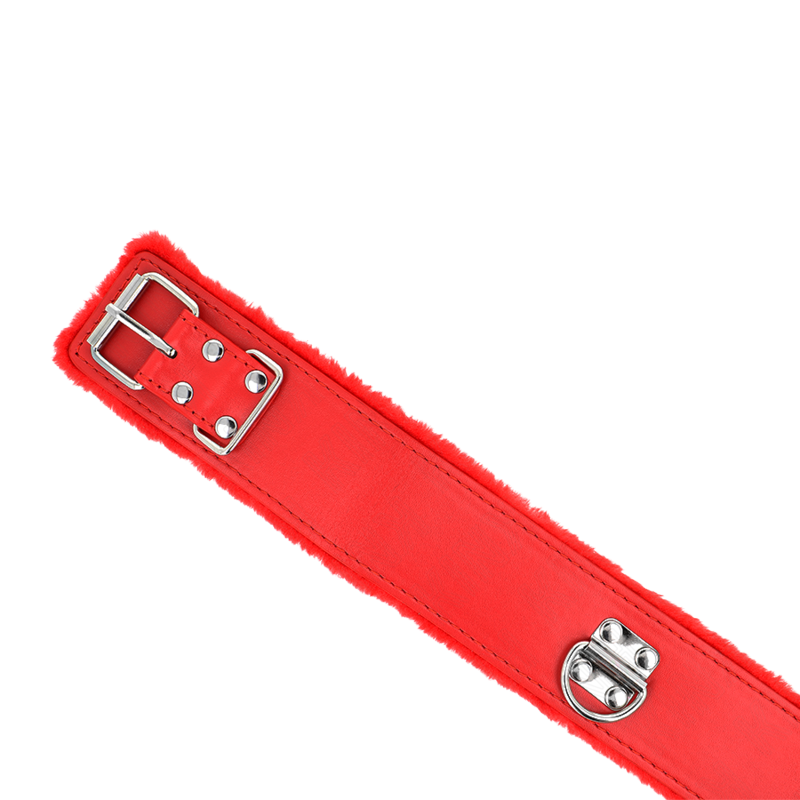 Collar con Correa con Tachuelas Plateadas Modelo 4 Rojo