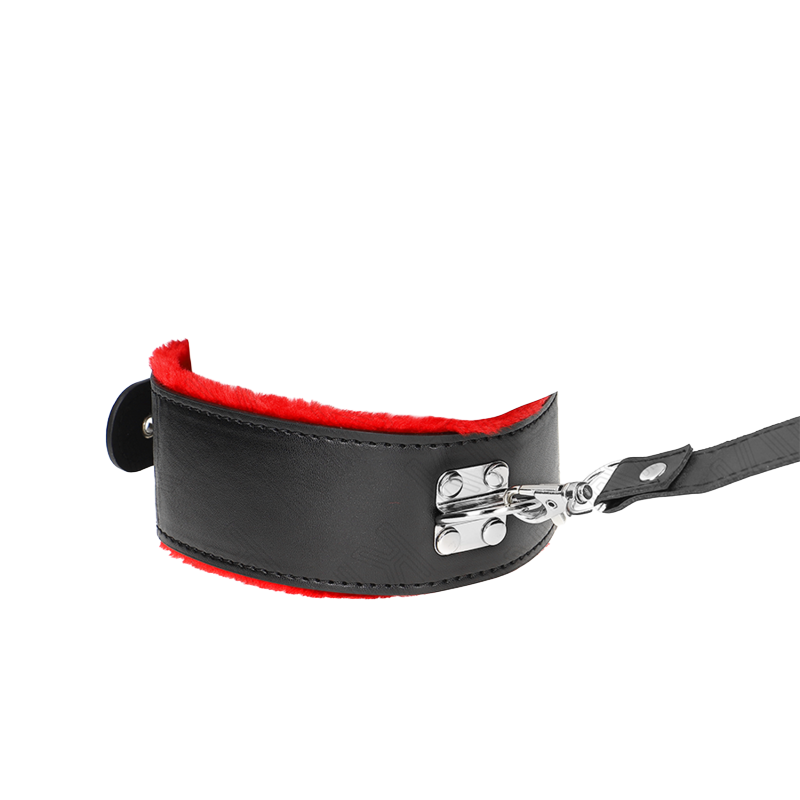 Collar con Correa con Piel Rojo