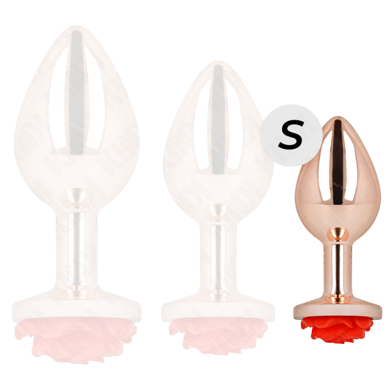 Plug Anal Oro Rosado Rosa Roja Talla S