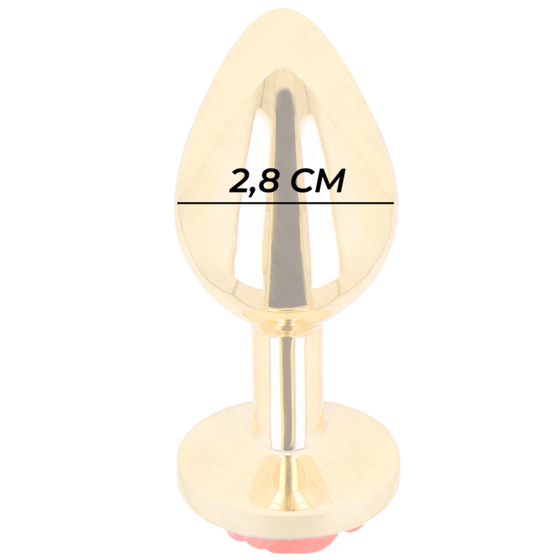 Plug Anal Dorado Rosa Roja Talla S