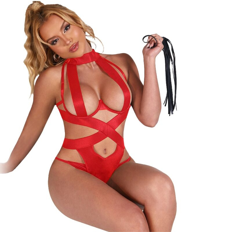 Body Halter Sexy con Arnés Rojo