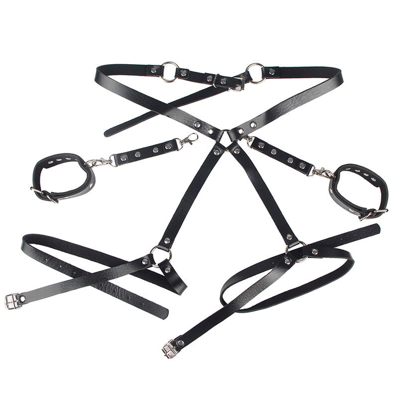 Esposas con Cinturón Bondage Negro TU