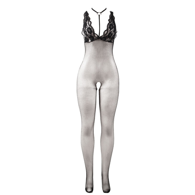 Bodystocking Crotchless Rejilla Negra TU