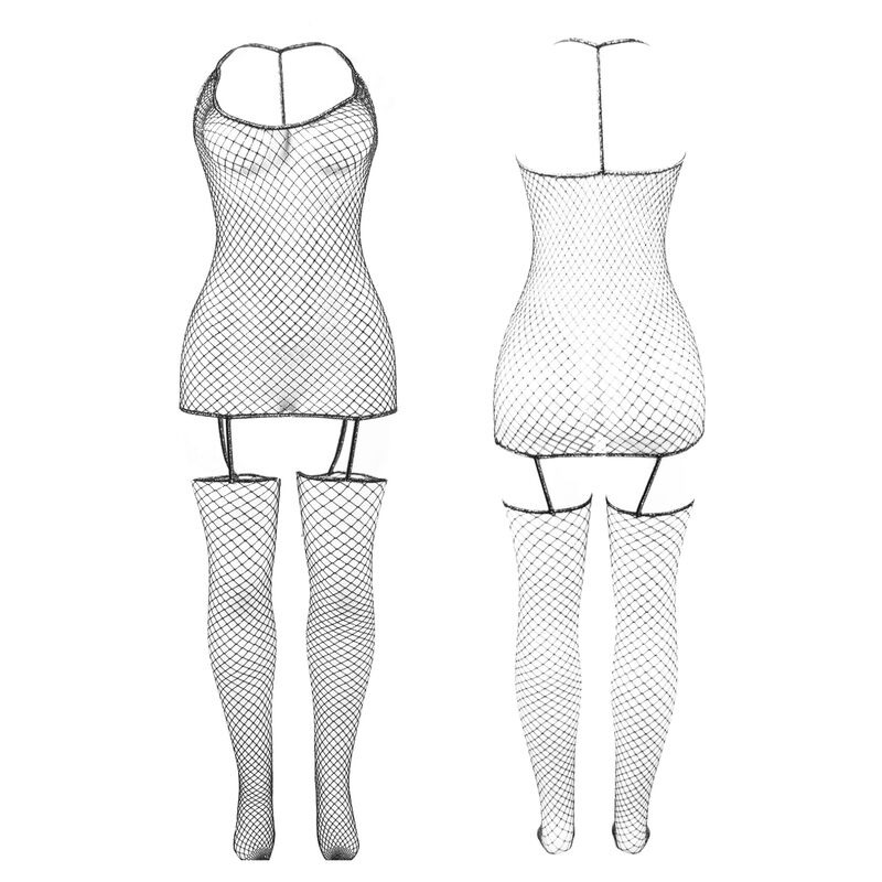 Bodystocking de Rejilla Brillante TU