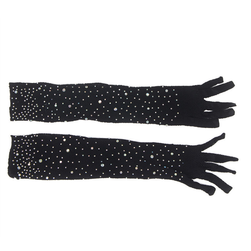 Guantes Transparentes con Brillo Negro