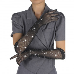 Guantes Transparentes con Brillo Negro