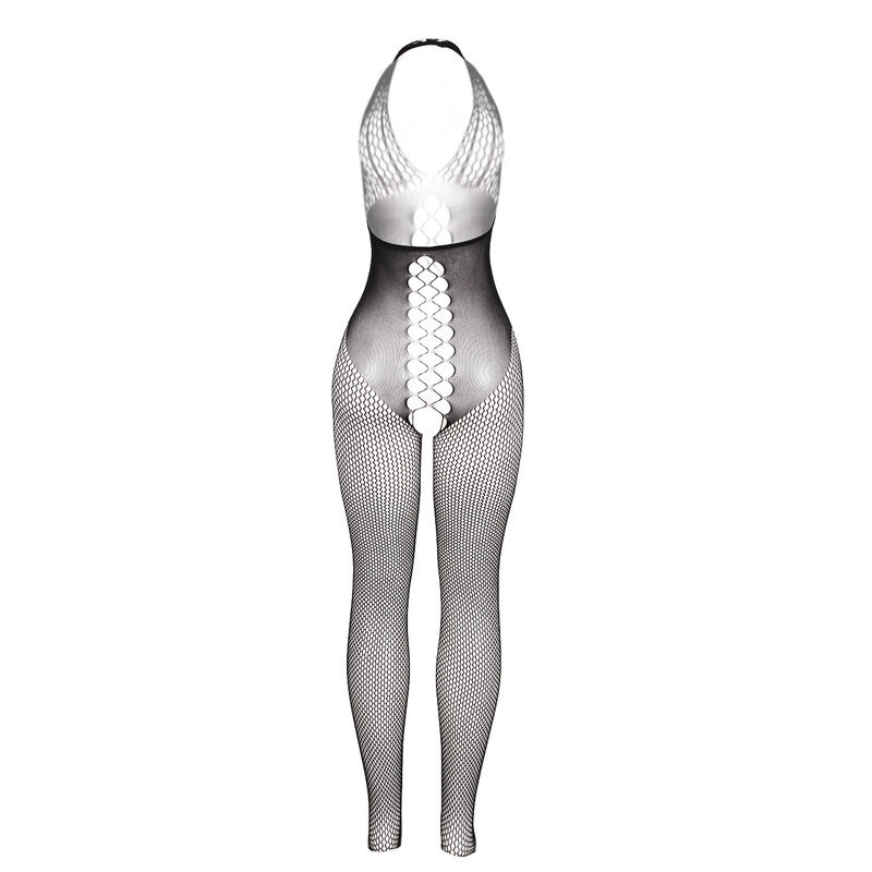 Bodystocking Espalda Abierta y Detalles Entrecruzados Negro TU