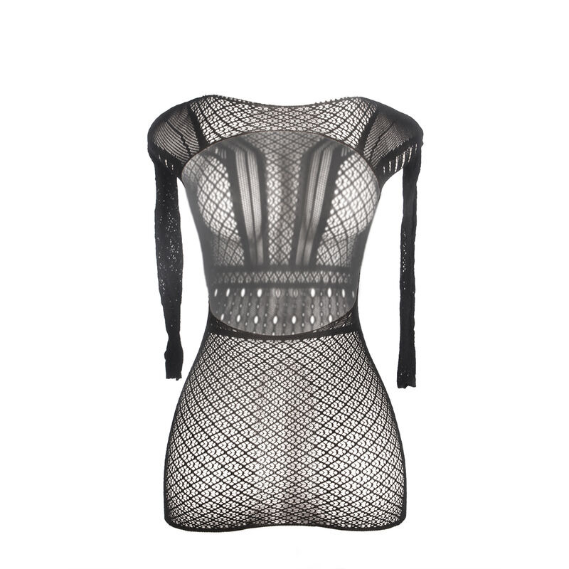 Vestido Rejilla Corto con Espalda Descubierta TU
