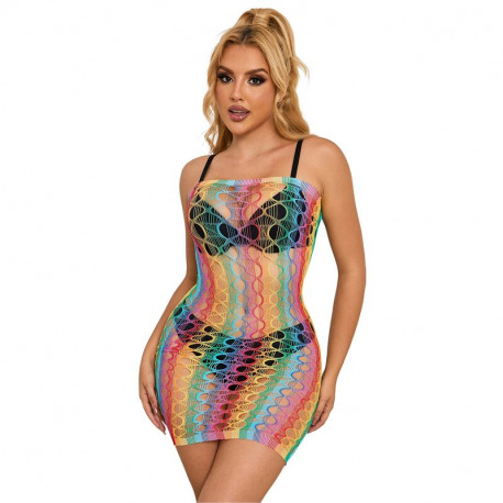 Vestido de Rejilla Arcoíris TU