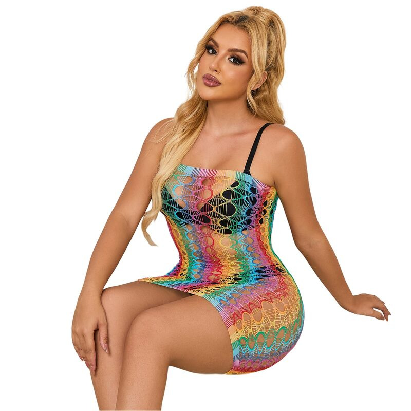 Vestido de Rejilla Arcoíris TU