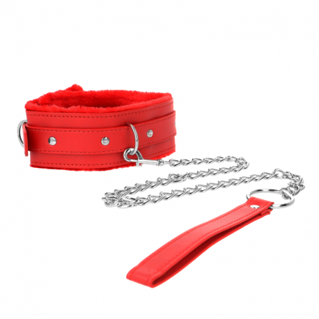 Collar con Correa con Restricciones Rojo