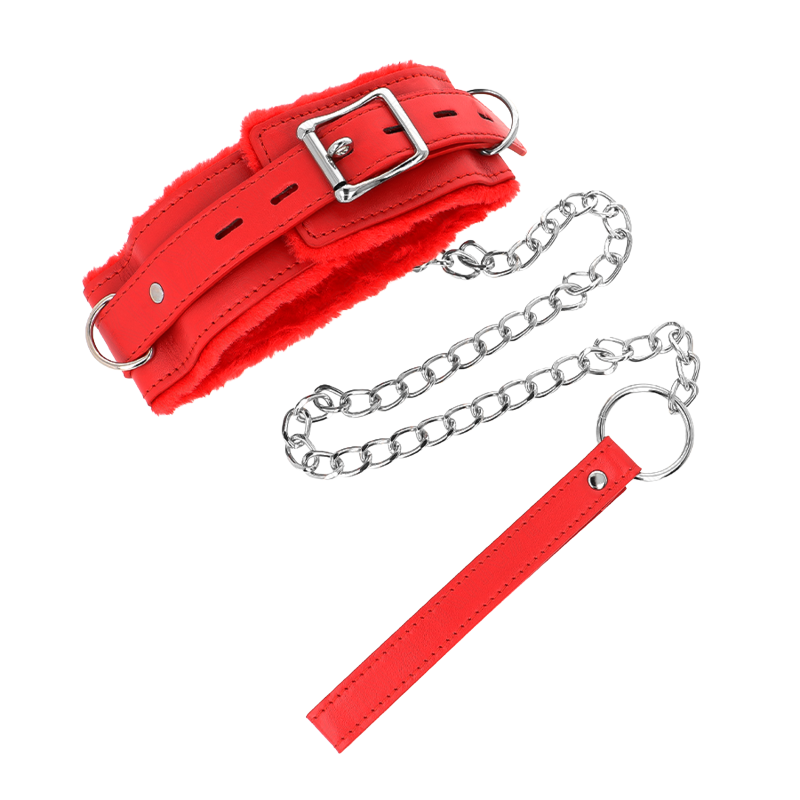 Collar con Correa con Restricciones Rojo