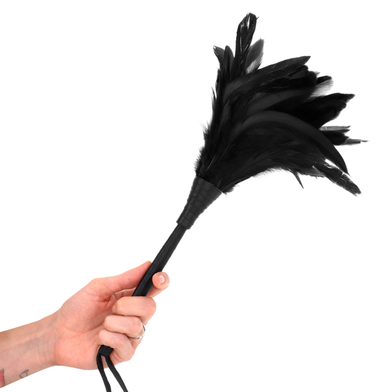 Plumas de Pollo Forma Cuerno de Criada Negro