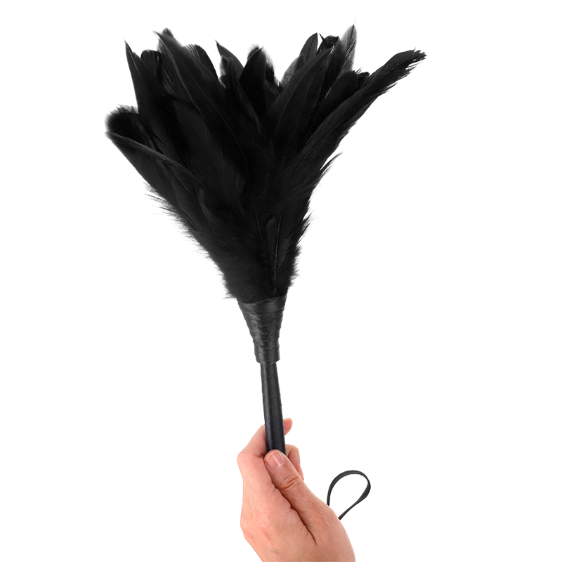 Plumas de Pollo Forma Cuerno de Criada Negro