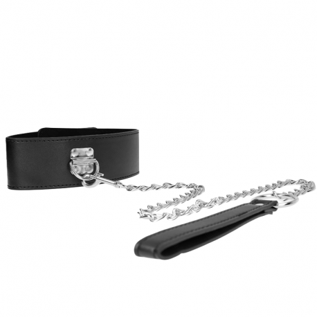 Collar con Correa Ancho Negro
