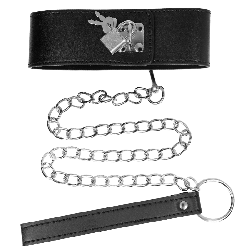 Collar con Correa Ancho Negro
