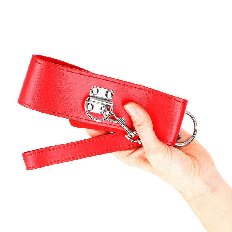 Collar con Correa Ancho Rojo