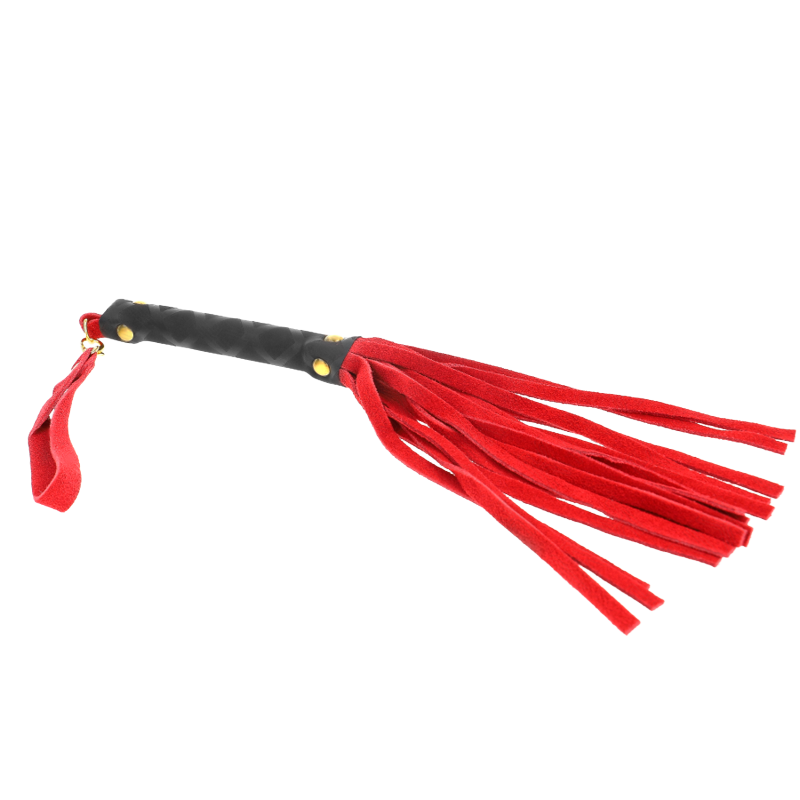 Látigo Mini Piel de Ante Rojo 30cm