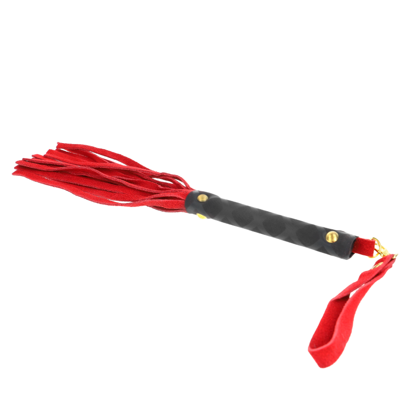 Látigo Mini Piel de Ante Rojo 30cm