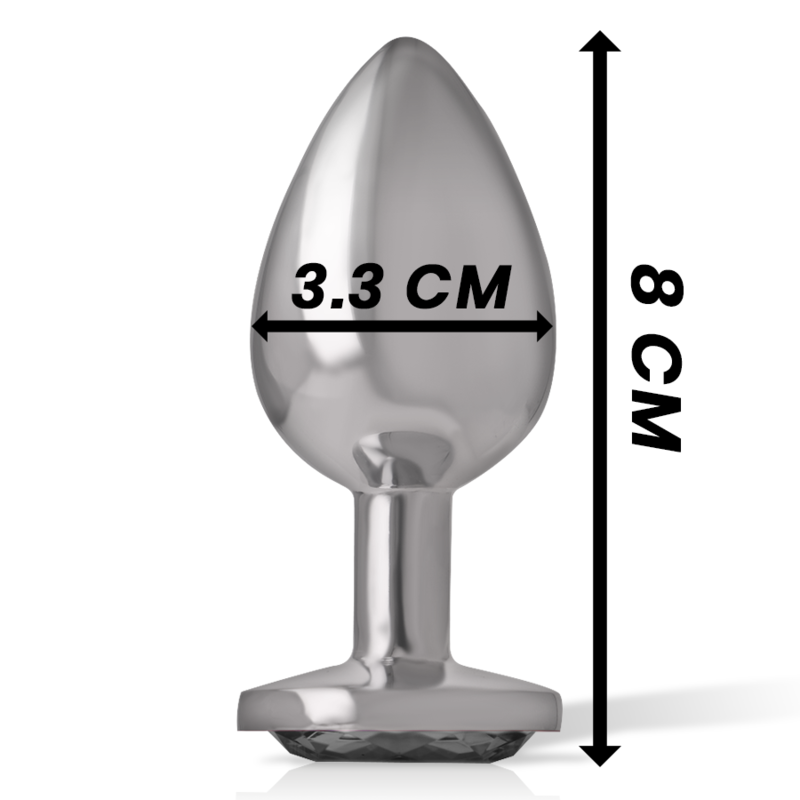 Plug Anal Metálico con Cristal Negro Talla M