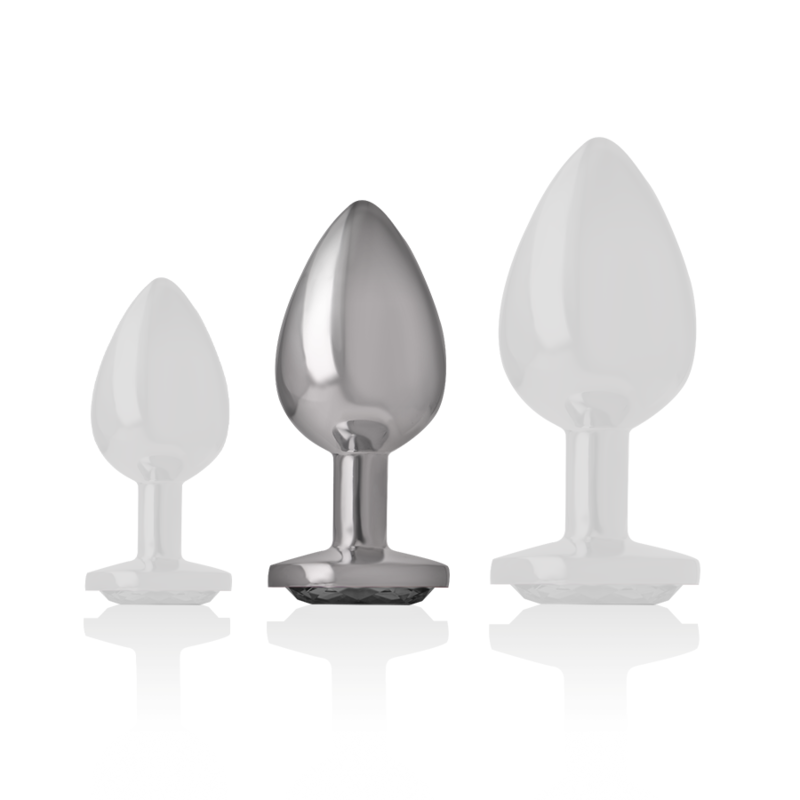 Plug Anal Metálico con Cristal Negro Talla M