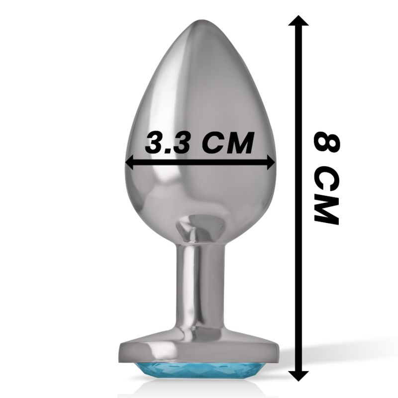 Plug Anal Metálico con Cristal Azul Talla M