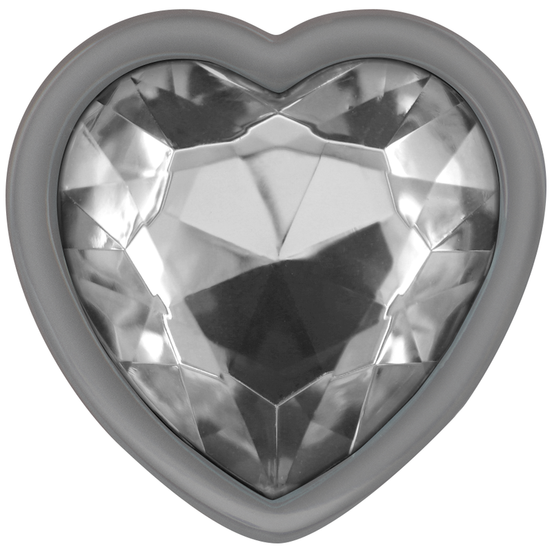 Plug Anal Metálico con Corazón Blanco Talla M