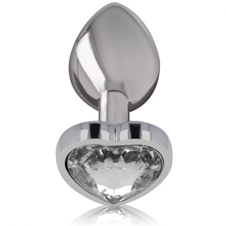 Plug Anal Metálico con Corazón Blanco Talla M