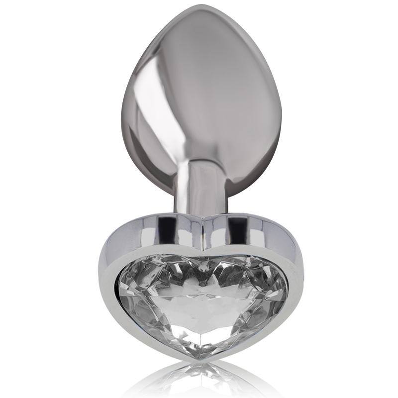 Plug Anal Metálico con Corazón Blanco Talla M