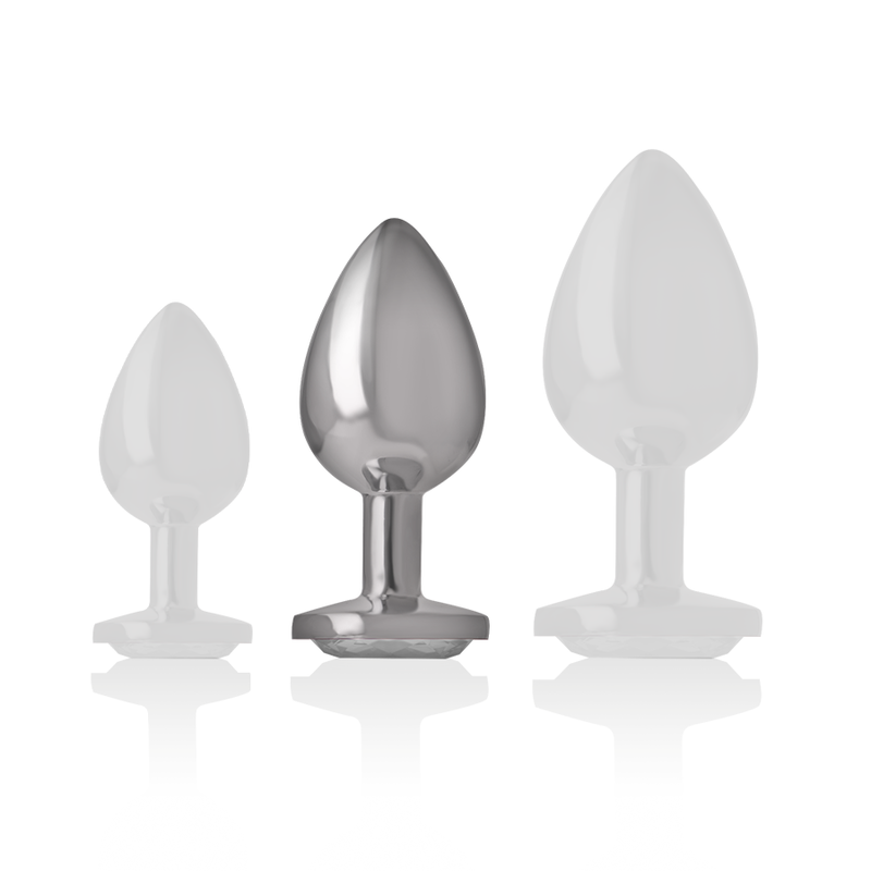 Plug Anal Metálico con Corazón Blanco Talla M