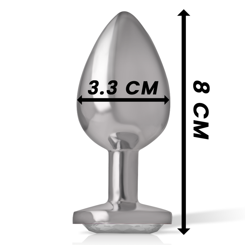 Plug Anal Metálico con Corazón Blanco Talla M