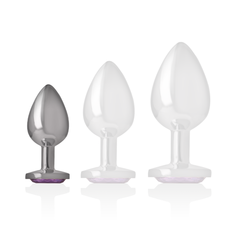 Plug Anal Metálico con Cristal Violeta Talla S