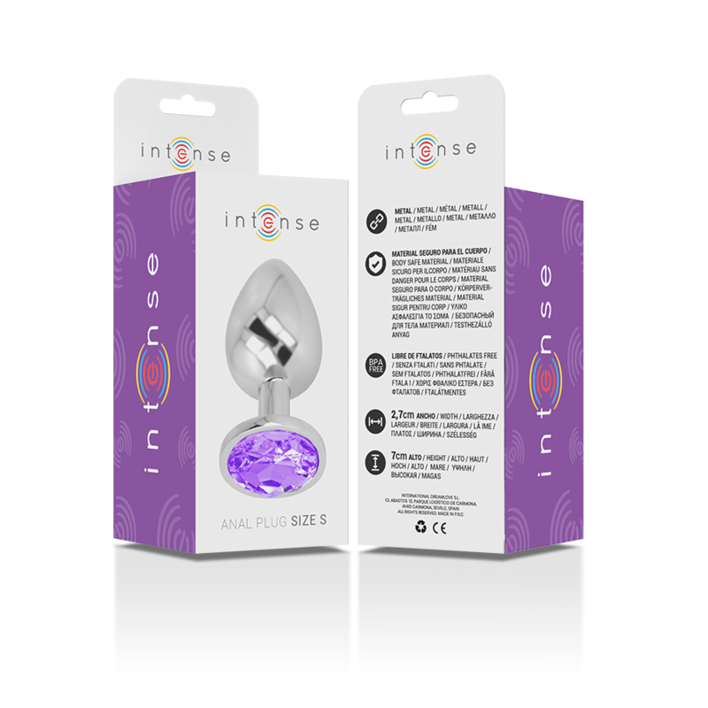 Plug Anal Metálico con Cristal Violeta Talla S