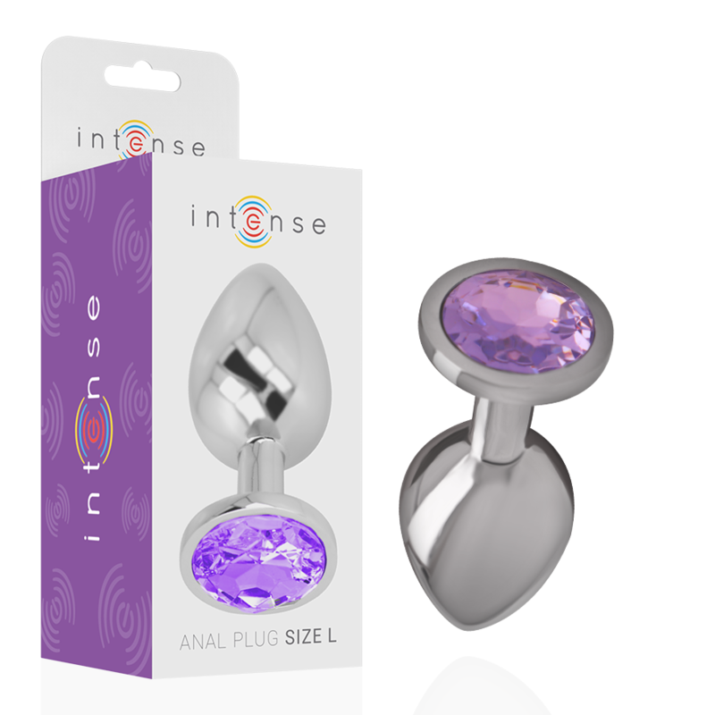 Plug Anal Metálico con Cristal Violeta Talla S