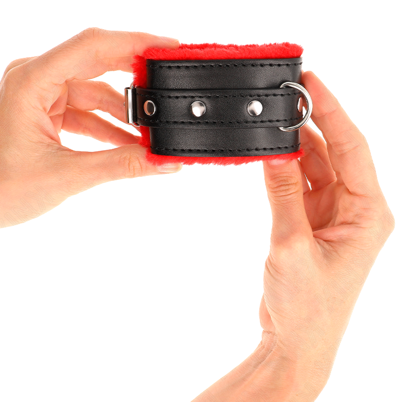Muñequeras Forradas Premium Rojo con Correa Negro