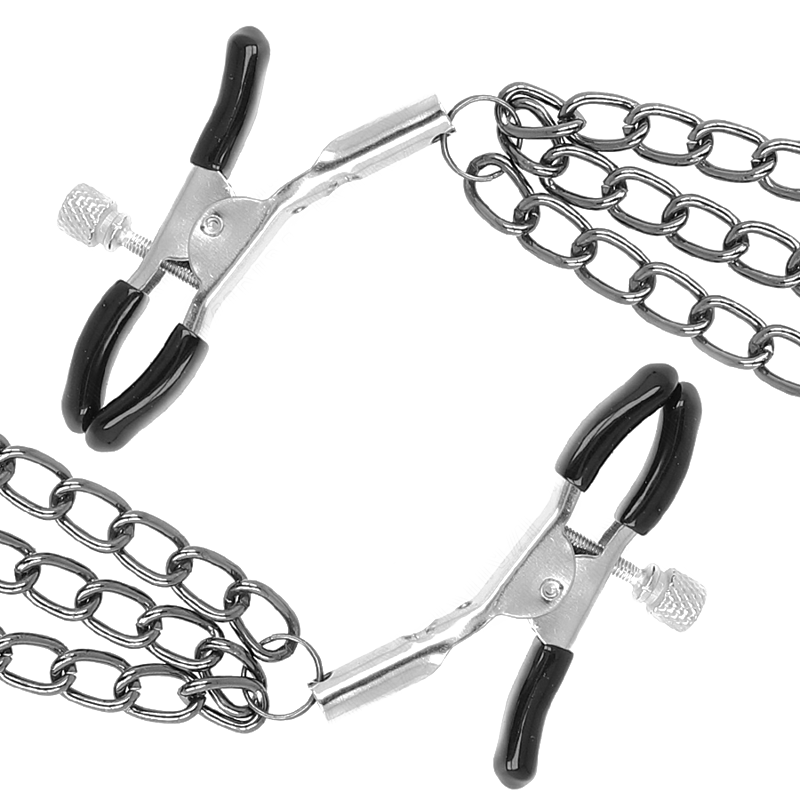 Pinzas para Pezones con Triple Cadena Negro