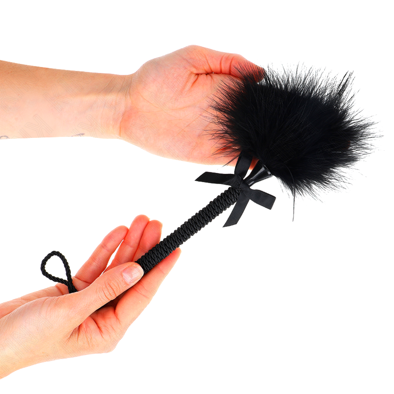 Masajeador de Cuerda con Plumas y Lazo Negro