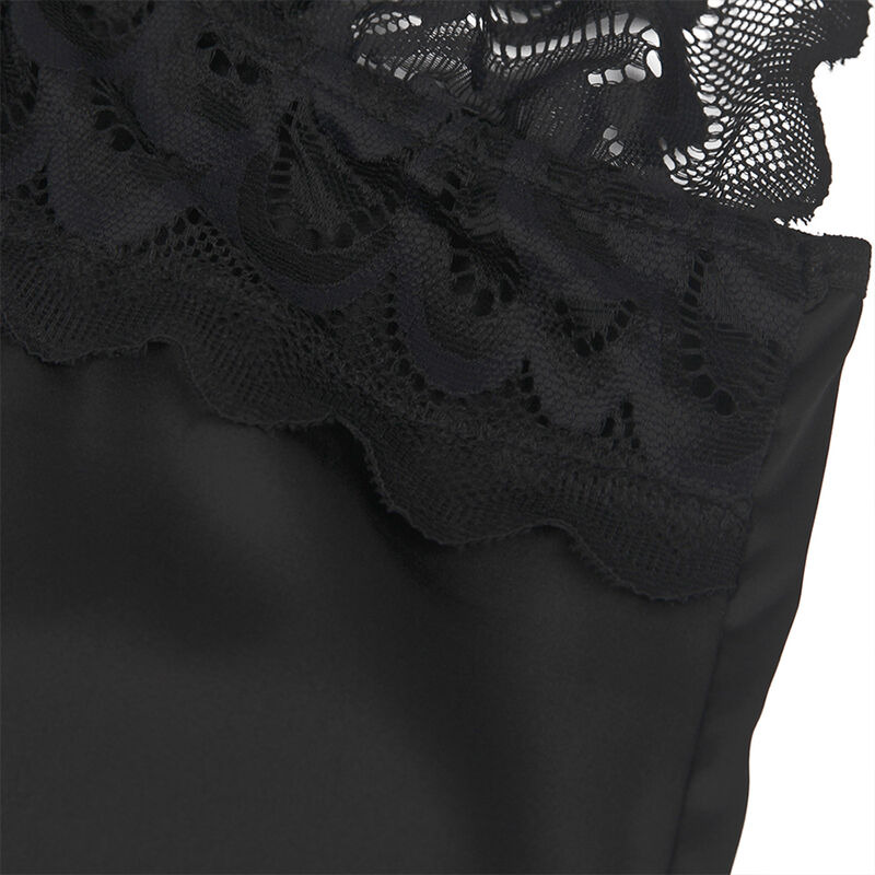 Babydoll con Estampado Floral Pecho Negro