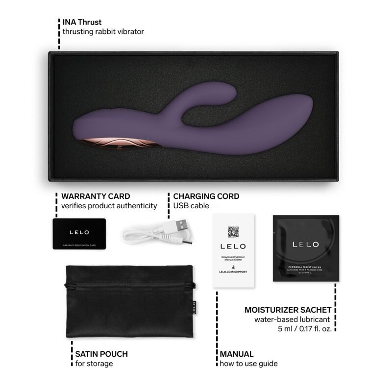 Lelo Ina Thrust Vibrador Rabbit con Empuje Morado
