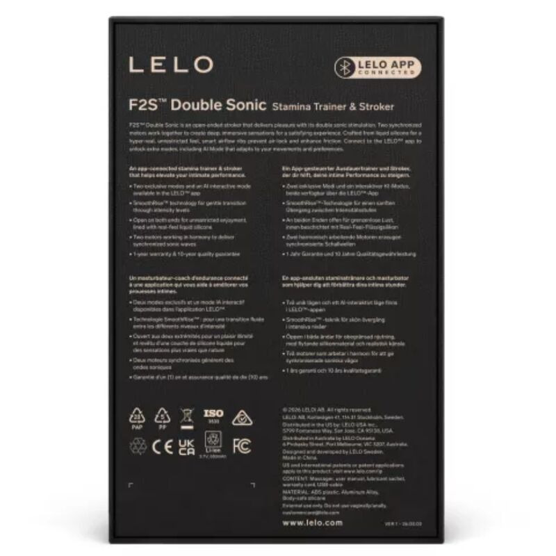 Lelo F2S Double Sonic Masturbador Verde Azulado