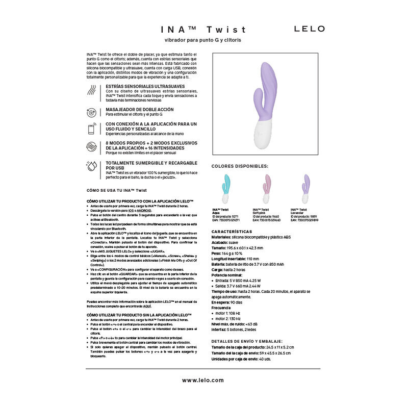 Lelo Ina Twist Vibrador Lavanda