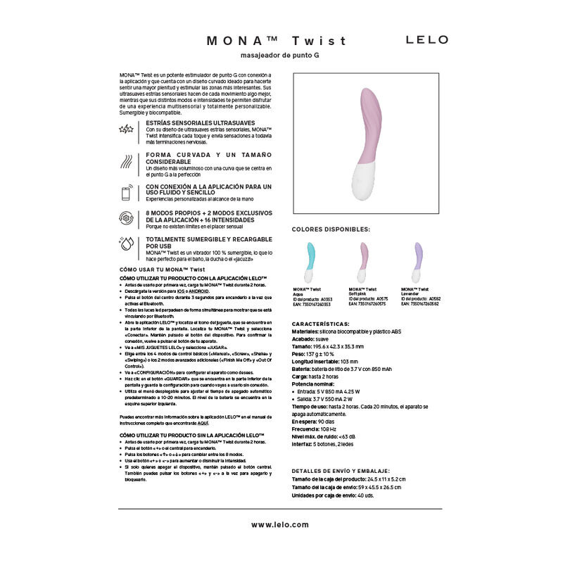 Lelo Mona Twist Vibrador Punto G Lavanda