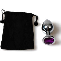 Pequeño Plug Anal Metal Morado con Bolsa