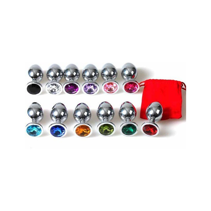 Pequeño Plug Anal Metal Morado con Bolsa
