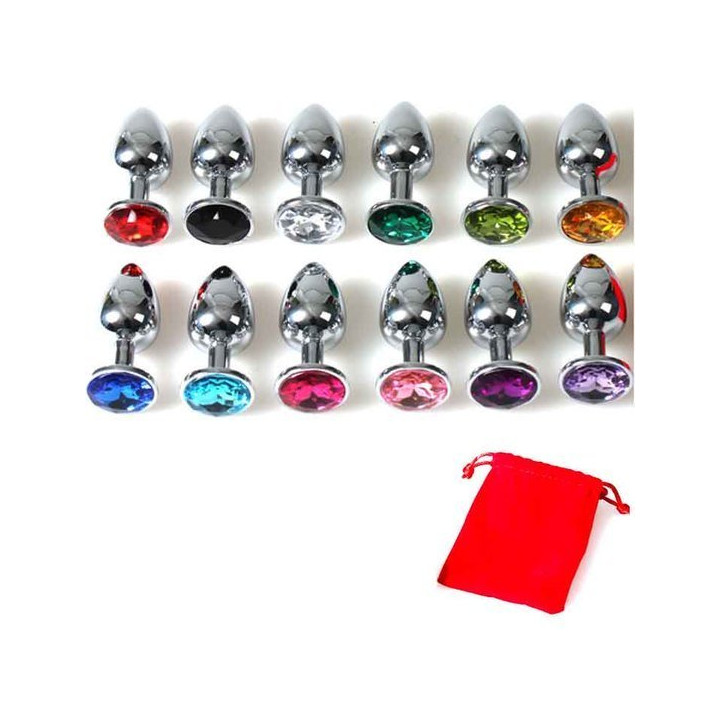 Plug Anal Metal Mediano Rojo con Bolsa