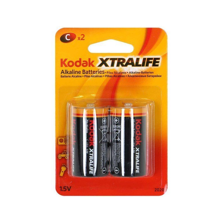 Set 2 Pilas Alkalinas C LR14 Xtralife Kodak
