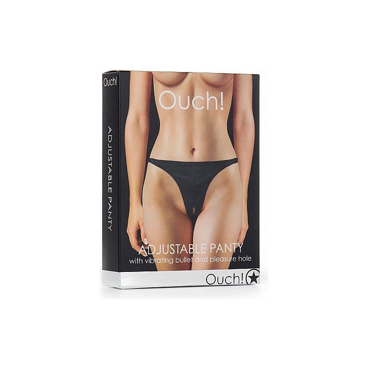 Tanga Ajustable Negro con Bala Vibradora