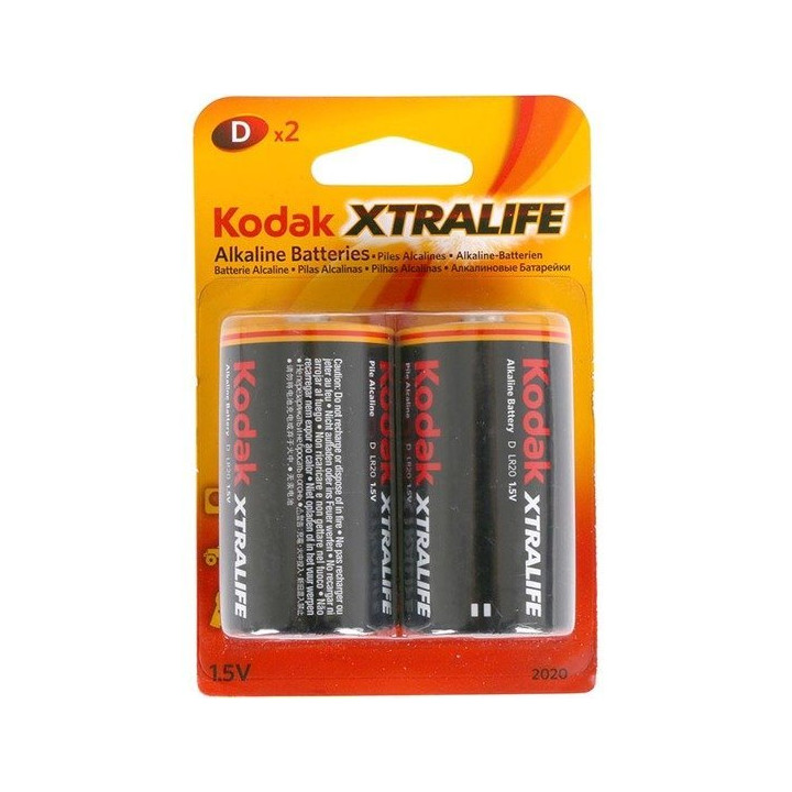 Set 2 Pilas Alkalinas D LR20 Xtralife Kodak